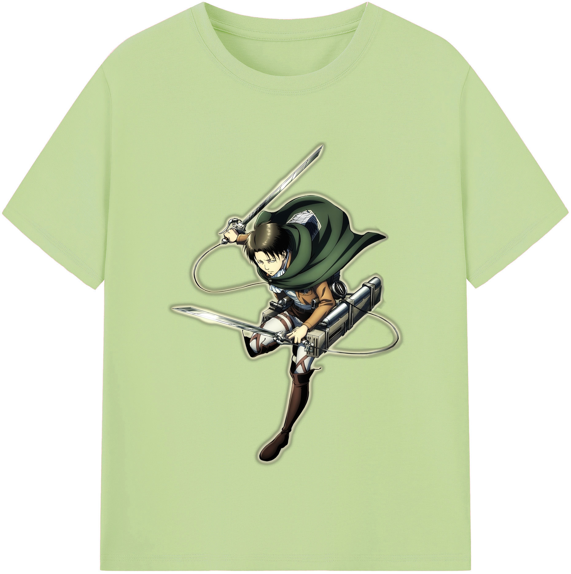 （画像用） 進撃の巨人 リヴァイ·アッカーマン Attack on Titan Levi Ackerman 綿100％半袖Tシャツ（フロントプリント）